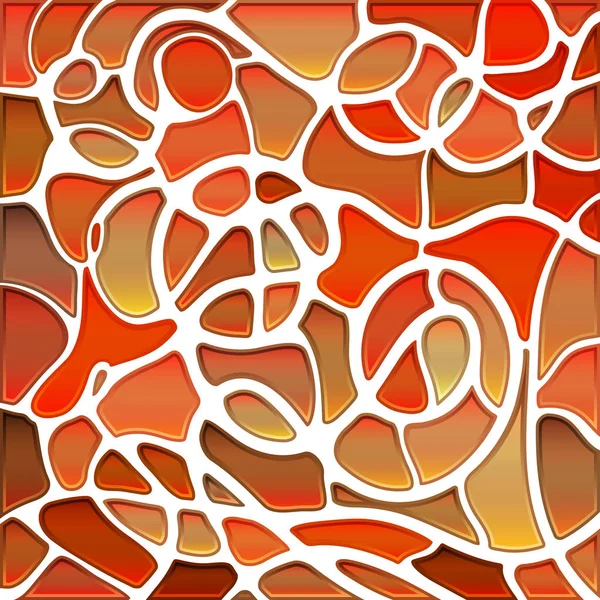 Abstract Vector Stained Glass Mosaic Background Red Orange — Stock Photo, Image