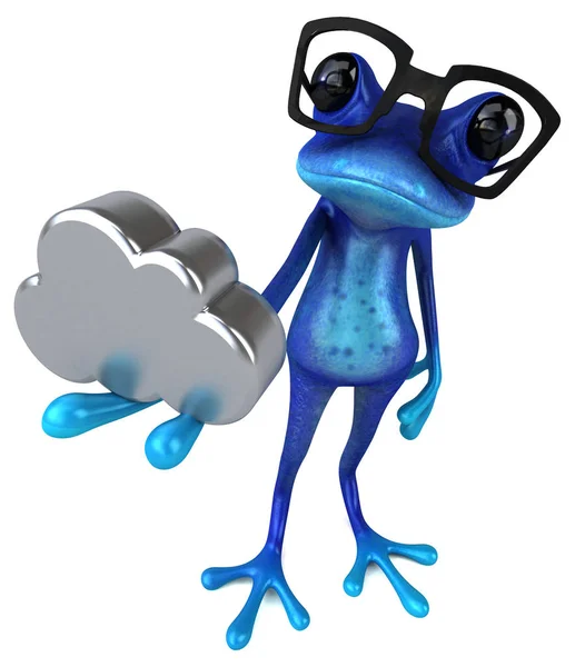 Fun Blue Frog Illustration — Stockfoto