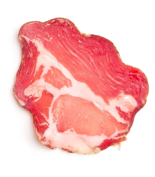 Getrocknete Schweinefleischscheiben Isoliert Auf Weißem Hintergrund — Stockfoto