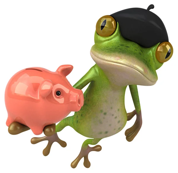 Fun French Frog Illustration — 스톡 사진