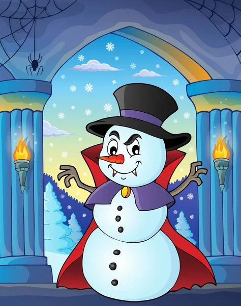 Vampire Snowman Theme Image Picture Illustration — Stock Photo, Image