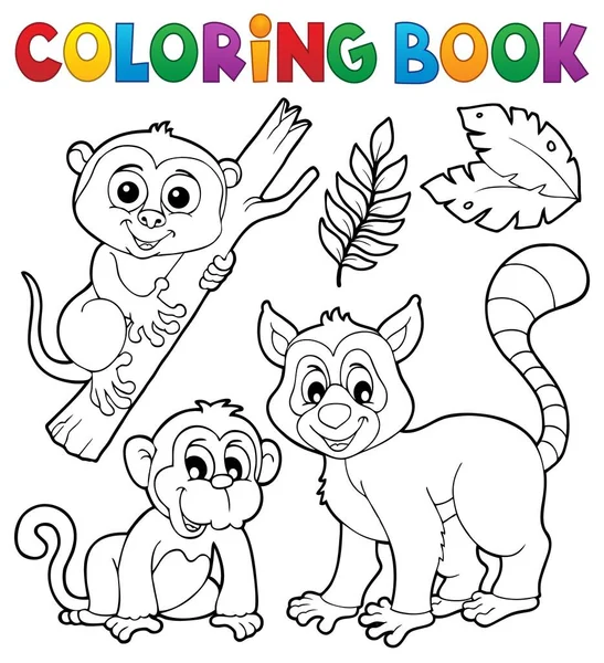 Coloring Book Primates Monkey Picture Illustration — Stock Photo, Image