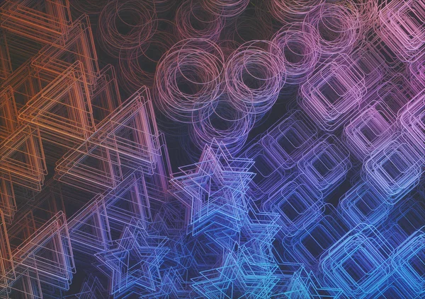 Απεικόνιση Καλλιτεχνική Αφηρημένη Σωληνοειδή Δομή Εικόνα Φως Και Πολύχρωμο Σκιά — Φωτογραφία Αρχείου