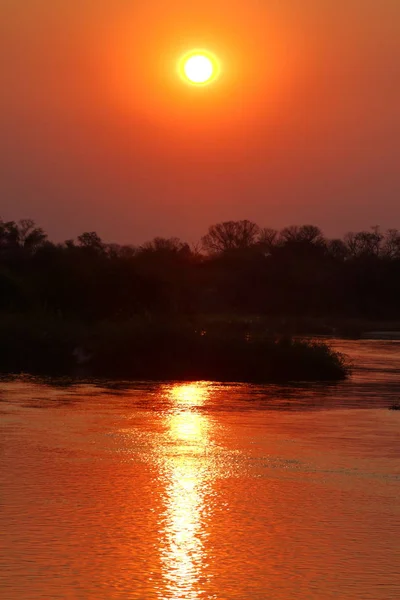 Sonnenuntergang Okavango Delta Afrika — Zdjęcie stockowe