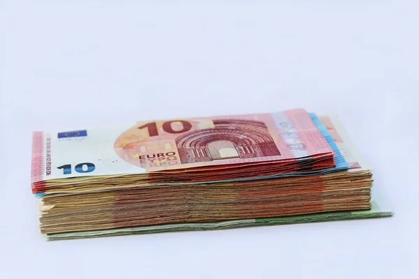 Una Gran Pila Billetes Euros Mucho Dinero Una Pila —  Fotos de Stock
