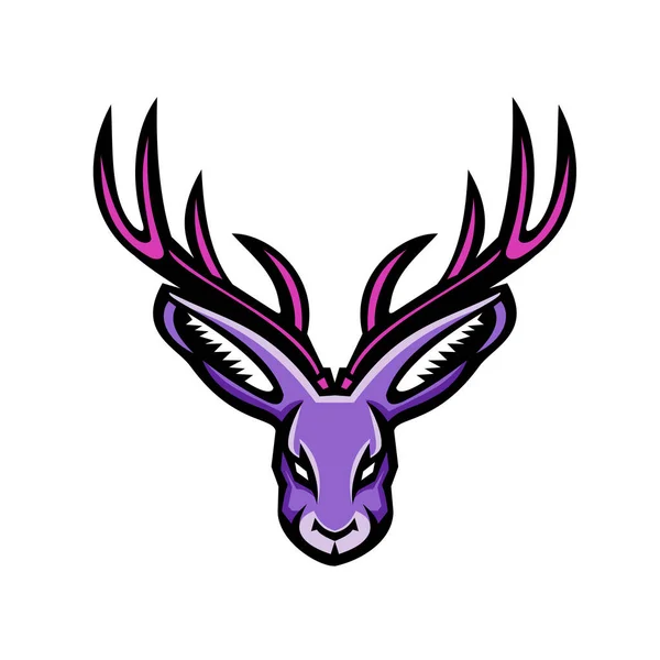 Mascot Icon Illustration Head Jackalope Mythical Animal North American Folklore — Stock Photo, Image