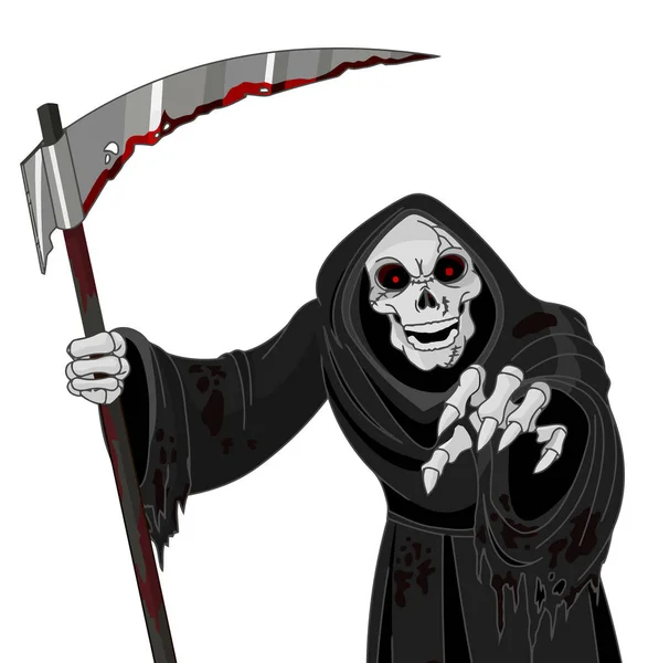 Angel Death Scythe Skull Scary Hood Illustration — стоковое фото