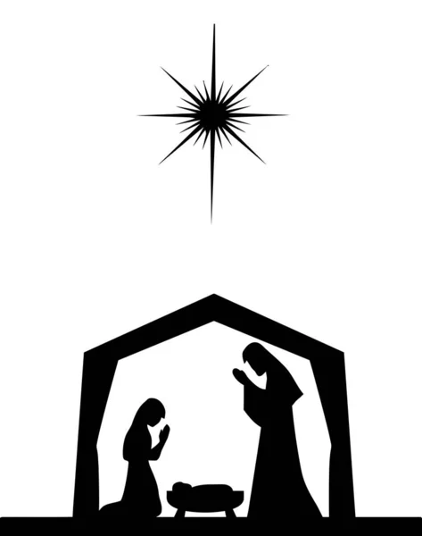 Jesus Biblisch Geboren Wüste Baby König Stern Silhouette Illustration — Stockfoto