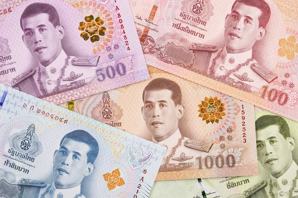 Baht Tailandés Fondo Negocios Con Dinero Tailandia — Foto de Stock