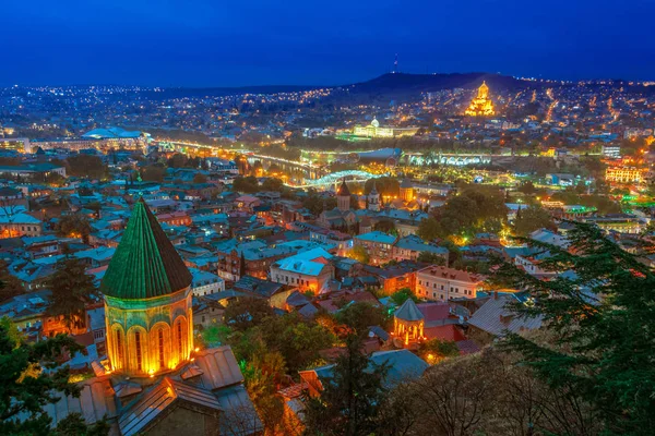 Panoramic View Tbilisi Georgia Sunset — Stock Photo, Image