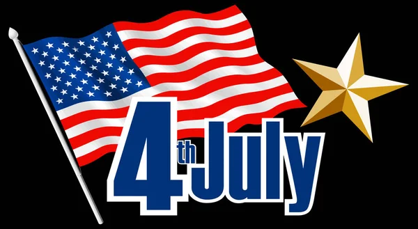 Den Nezávislosti Usa Červenec Vlastenecká Vlajka Ilustrace — Stock fotografie