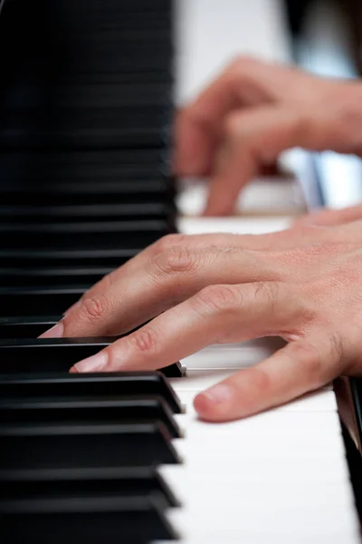 Piano Keys Human Hand — Stock Photo, Image