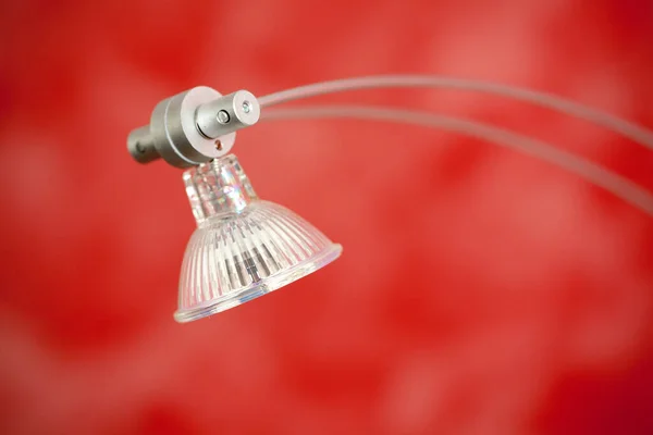 Close Red White Lamp Black Background — Stock Photo, Image