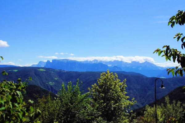 Utsikt Från Jenesien Över Adige Valley Och Bolzano Till Dolomiterna — Stockfoto