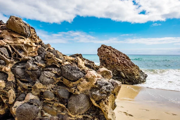 Costa Praia Sol Ilha Espanhola Fuerteventura — Fotografia de Stock