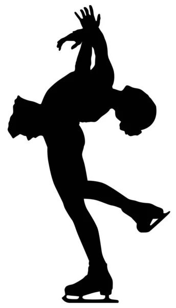 Ijs Schaatsen Sport Concurrentie Vrouw Dansen Silhouet Illustratie — Stockfoto