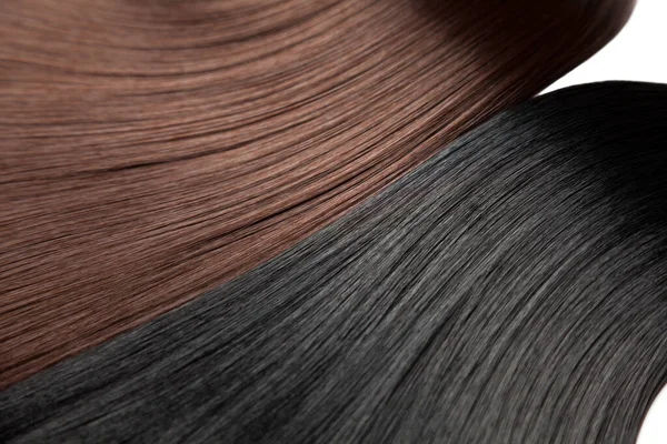Nahaufnahme Auf Luxuriösen Glatten Glänzenden Haaren — Stockfoto