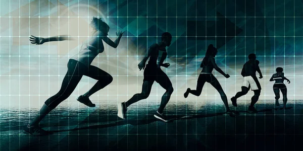 Αθλητές Running Athlete Training Για Μαραθώνιο — Φωτογραφία Αρχείου