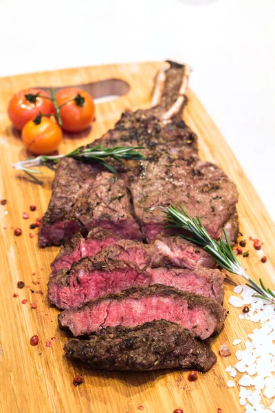 Gebratenes Und Gegrilltes Beef Rib Steak Amerikanische Groumet Küche — Stockfoto