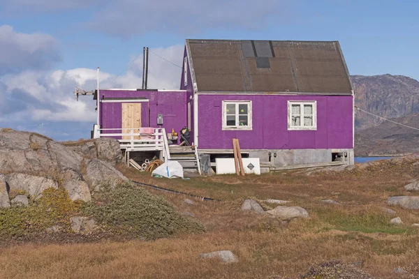 Colorida Casa Pueblo Ártico Itilleq Groenlandia — Foto de Stock