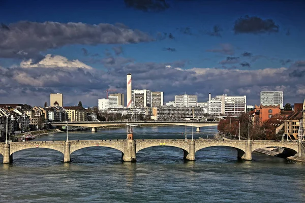 Ren Orta Köprü Bazel — Stok fotoğraf