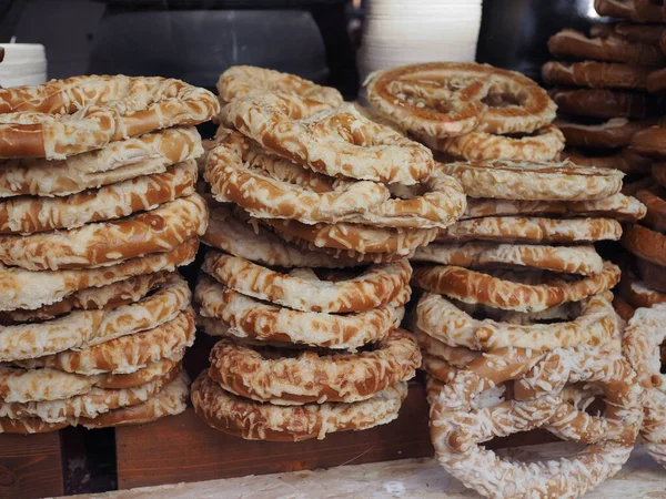 Pan Pretzel También Conocido Como Brezel Bretzel Alimentos Horneados —  Fotos de Stock