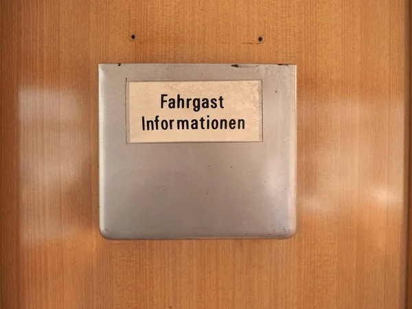 Fahrgast Informationen Sprich Fahrgastinformationen Schild Der Deutschen Straßenbahn — Stockfoto