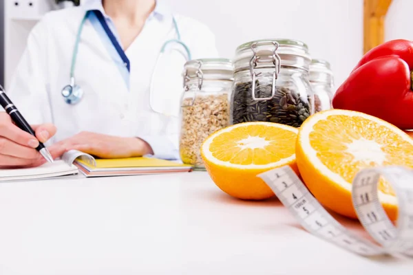 Dieta Vegetale Nutrizione Concetto Farmaco Nutritionist Offre Una Dieta Sana — Foto Stock