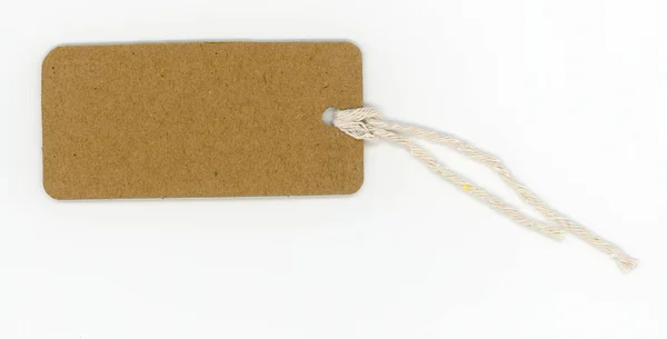 Brown Paper Tag Label Product Information — Stock Photo, Image