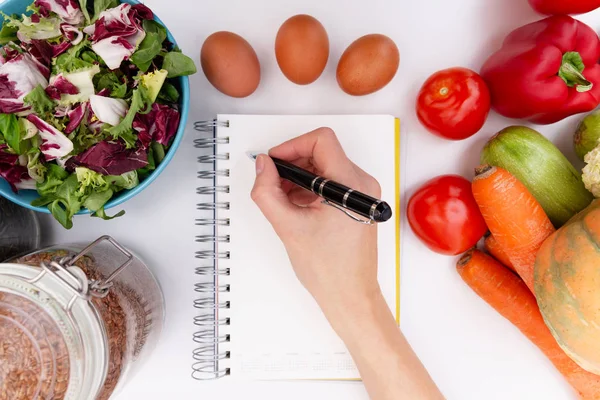 Alimentación Vegetal Nutrición Concepto Medicación Nutricionista Ofrece Dieta Verduras Saludables — Foto de Stock