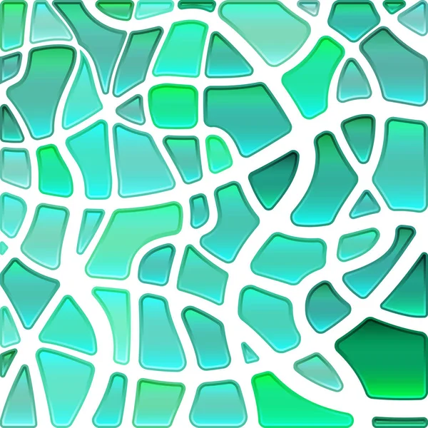 Abstrakcyjne Wektorowe Tło Mozaiki Witrażowej Zielony Niebieski — Zdjęcie stockowe