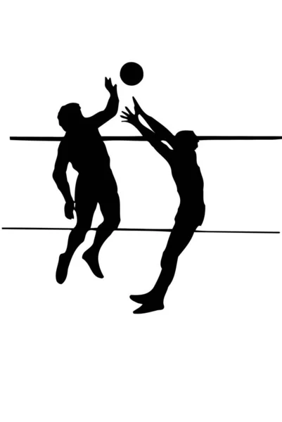 Volleybal Sport Blok Speler Actie Silhouet Illustratie — Stockfoto