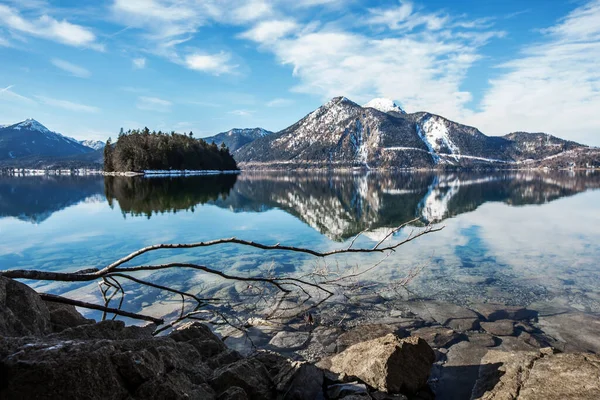 Зима Озеро Вальзее Бавария — стоковое фото