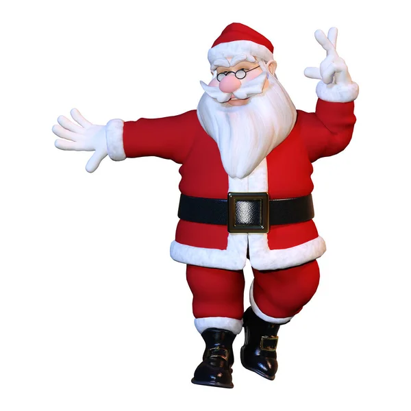 Rendering Santa Exercising Isolated White Background — Stock Photo, Image