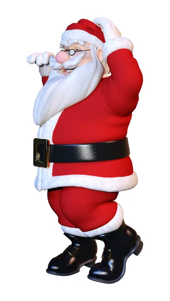 Weergave Van Een Christmas Santa Uitoefening Geïsoleerd Witte Achtergrond — Stockfoto