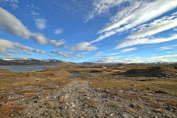 Arktická Letní Krajina Vysočině Severního Norska Během Polárního Dne Kdy — Stock fotografie