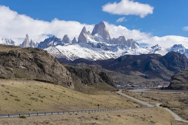 Vista Monte Fitz Roy Pueblo Chalten Argentina — Foto de Stock