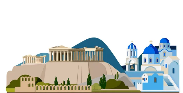 Athens Arquitectura Hito Partenón Grecia Monumento Ilustración — Foto de Stock
