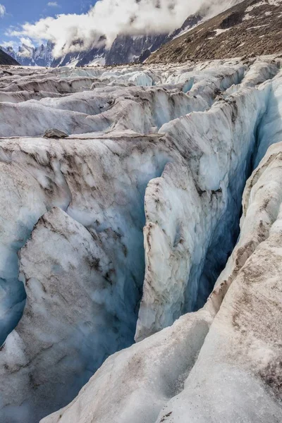 Δες Argentiere Παγετώνα Chamonix Mont Blanc Massif Άλπεις Γαλλία — Φωτογραφία Αρχείου