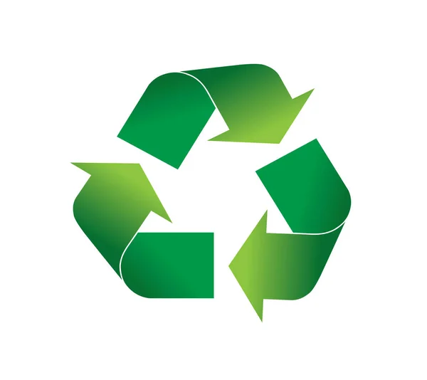 Green Recycling Logo Vektorové Ilustrace Izolované Bílém Pozadí — Stock fotografie