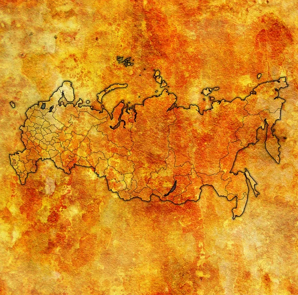 Oblasts Και Κραησ Παλιά Vintage Χάρτη Διοικητικές Διαιρέσεις Και Σύνορα — Φωτογραφία Αρχείου