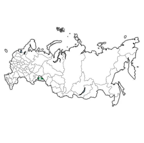 Embleem Van Russische Oblast Koergan Kaart Met Administratieve Divisies Grenzen — Stockfoto