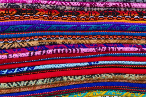 Bunte Textilien Einem Geschäft Peru — Stockfoto