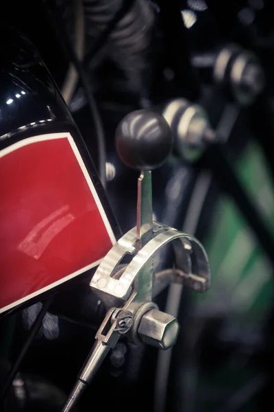 Deslocador Engrenagem Mão Motocicleta Vintage Também Chamado Deslocador Suicídio — Fotografia de Stock