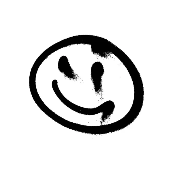 Graffiti Grunge Emoji Avec Une Couleur Noire Blanche — Photo