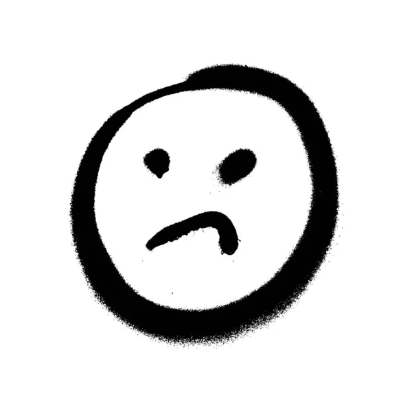 Graffiti Grunge Emoji Black Ond White Color — Stock Photo, Image