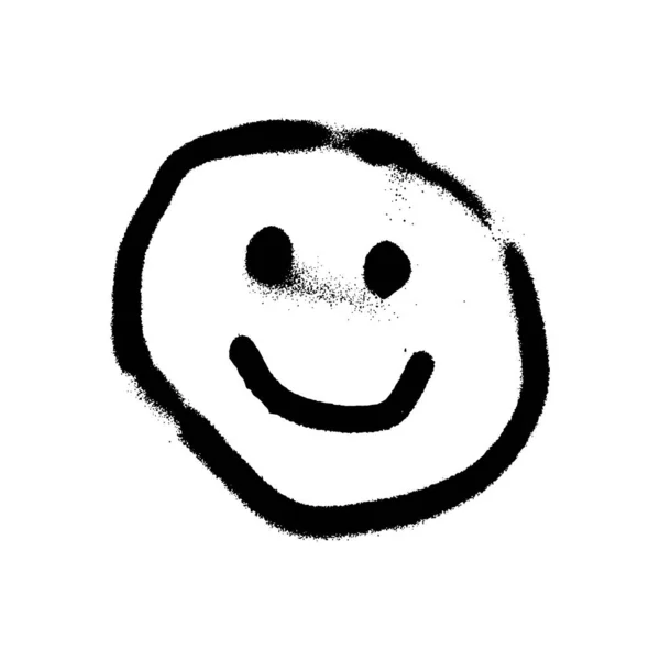 Graffiti Grunge Emoji Mit Schwarzer Und Weißer Farbe — Stockfoto