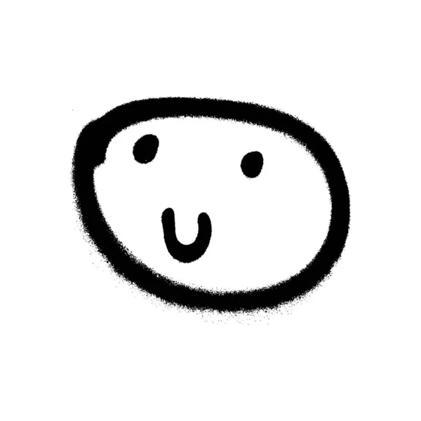 Graffiti Grunge Emoji Mit Schwarzer Und Weißer Farbe — Stockfoto