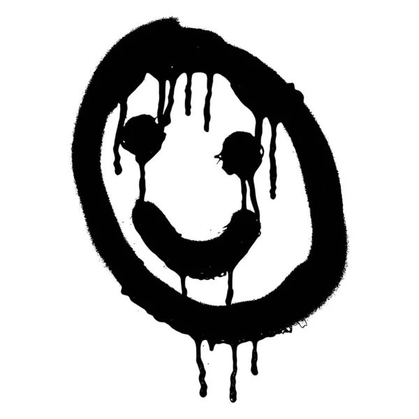 Graffiti Grunge Emoji Med Svart Ond Vit Färg — Stockfoto