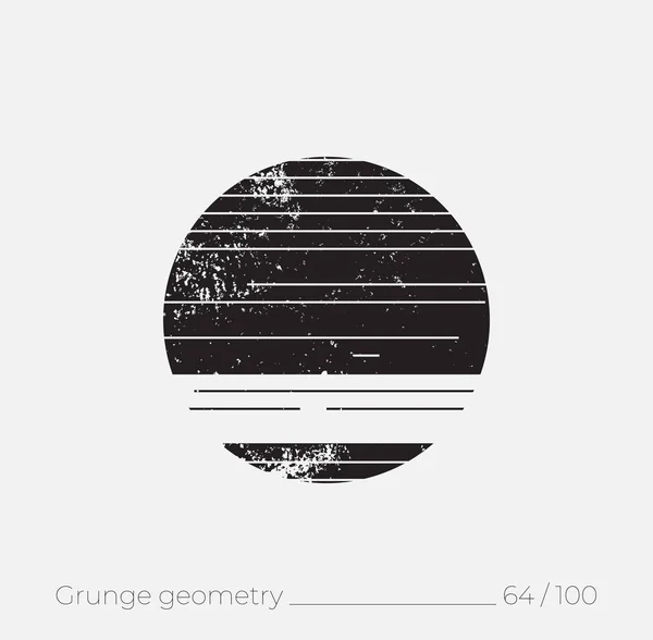 Geometrisk Enkel Form Grunge Retro Stil Universal Design Element För — Stockfoto